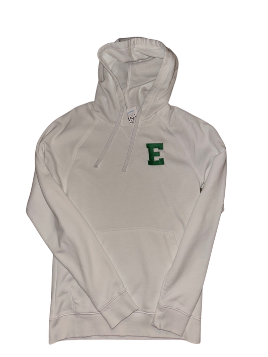 Adult White Hoody Big Embroidered E