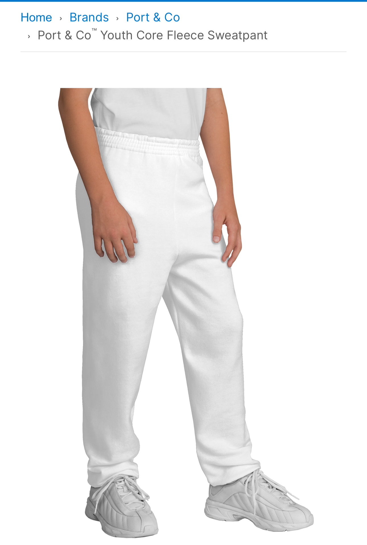 Cozy, oversized White Adult + Youth Sweatpants