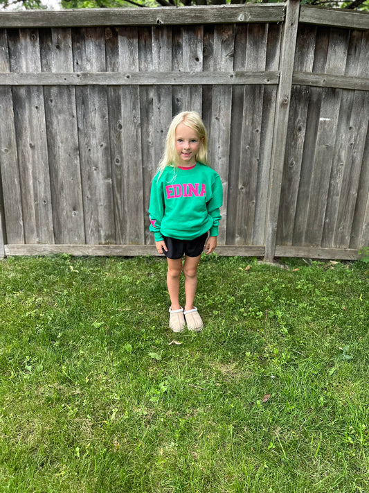 Youth Crewneck Hot Pink Edina + Star