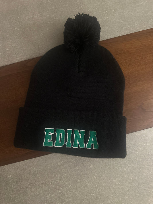 Black Pom hat green Edina