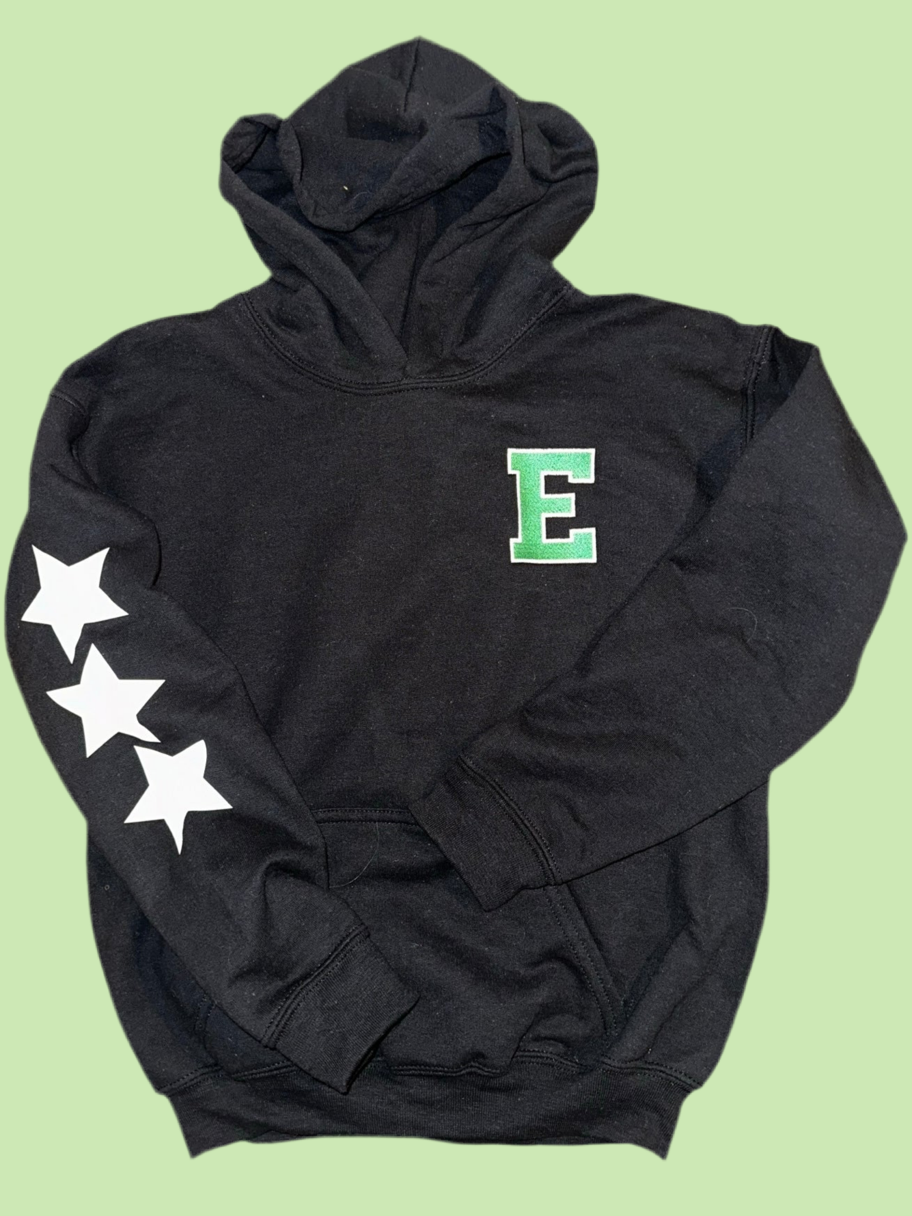 1-Youth S & 1-M Hoody w Embroidered E & stars on sleeve