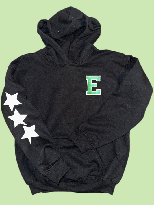 1-Youth S & 1-M Hoody w Embroidered E & stars on sleeve