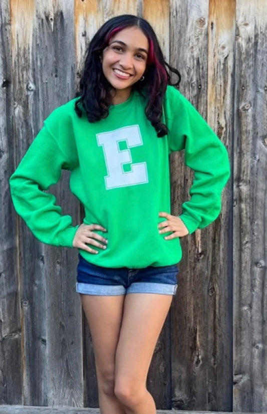 Big E Green Crewneck Youth + Adult