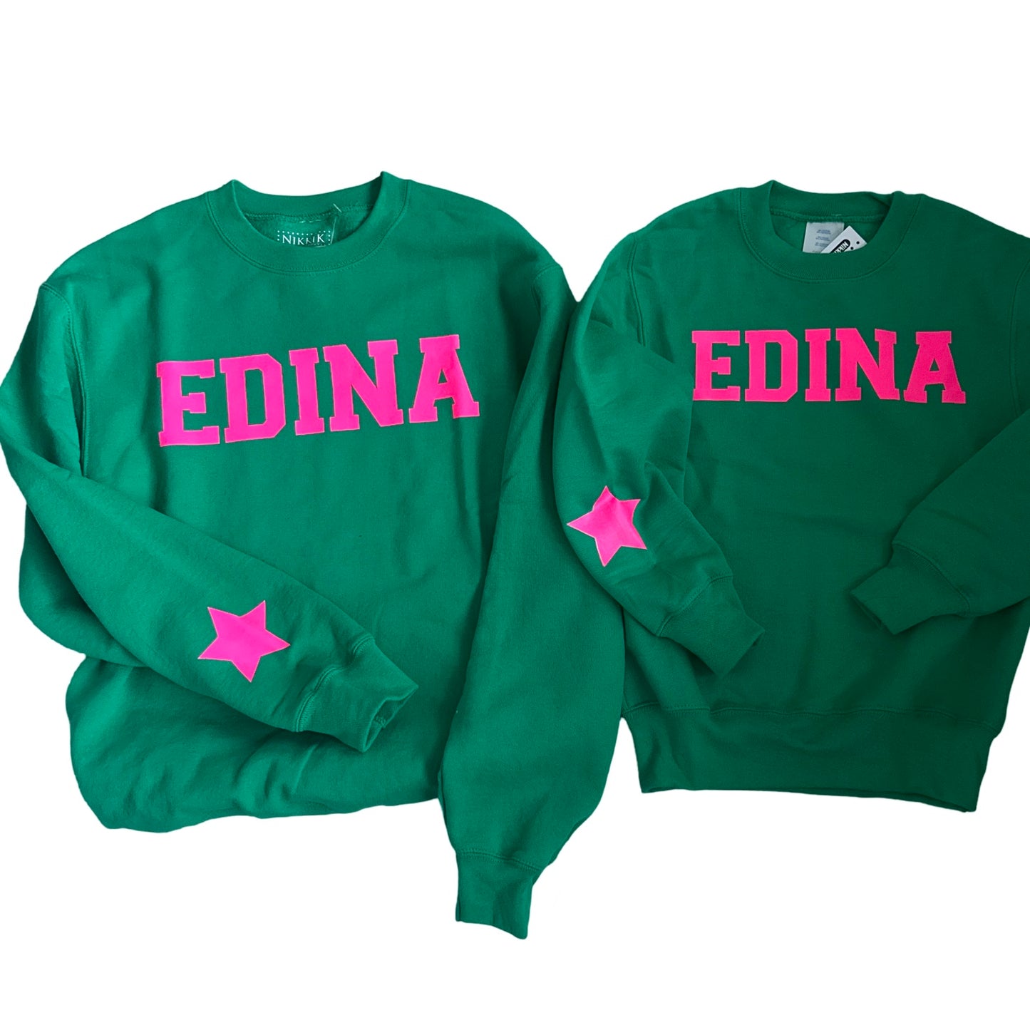 Youth Crewneck Hot Pink Edina + Star