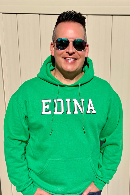 White & Black Edina Green Hoody Adult XS-4X