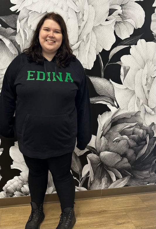 Edina 2 color Black or Grey Adult Hoody XS-4X