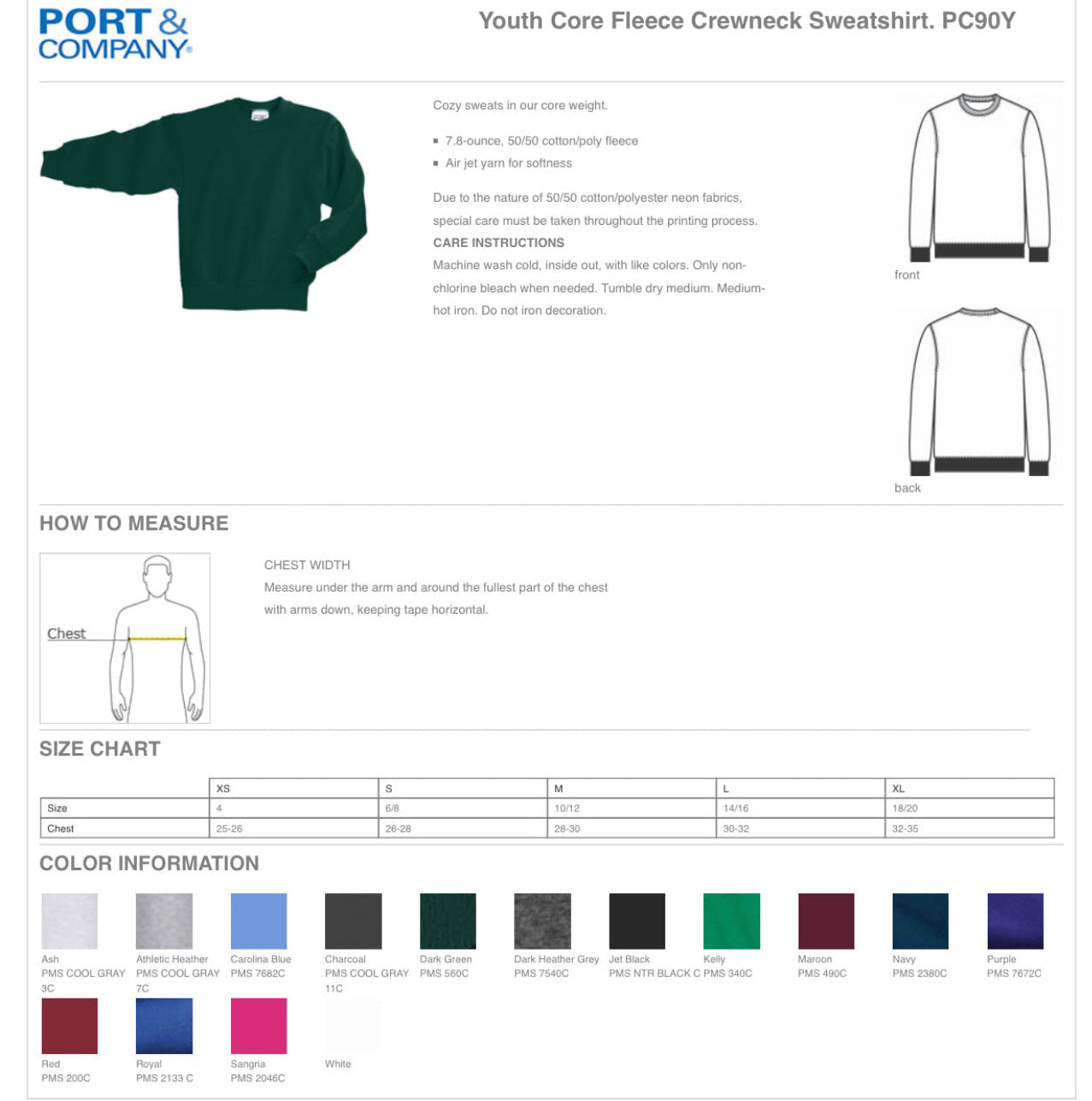 Big E Green Crewneck Youth + Adult